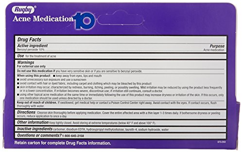 Benzoyl Peroxide 10% Generic for Oxy-10 Balance Acne Medication Gel 1.5oz 3 Pack, 3 Count