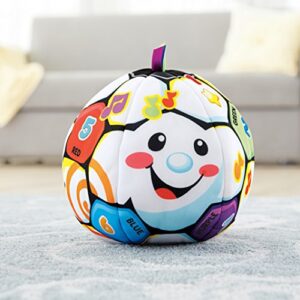 Fisher-Price Baby Learning Toy Laugh & Learn Singin’ Soccer Ball Musical Plush with Sounds & Phrases for Infants Ages 6+ Months