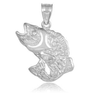 925 sterling silver sea bass pendant