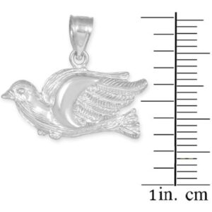 Claddagh Gold 925 Sterling Silver Flying Dove Pendant