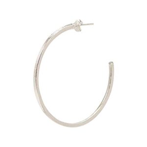 Sheila Fajl Perfect Square Tube 1.75 inch lightweight Hoop Earrings in Brushed Finish Silver Plated