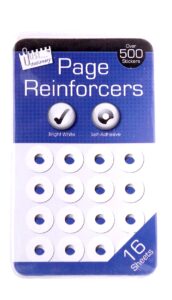 just stationery hole reinforcers label, white, 5930/72