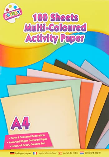 ArtBox A4 Activity Paper - Assorted Colours (Pack of 100 Sheets)