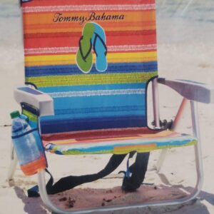 Tommy Bahama 2015 Backpack Cooler Chair with Storage Pouch and Towel Bar- red/Blue