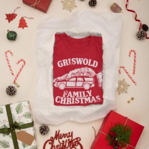 Ripple Junction National Lampoon's Christmas Vacation Adult Unisex Griswold Fam Xmas Light Weight 100% Cotton Crew T-Shirt XL Red