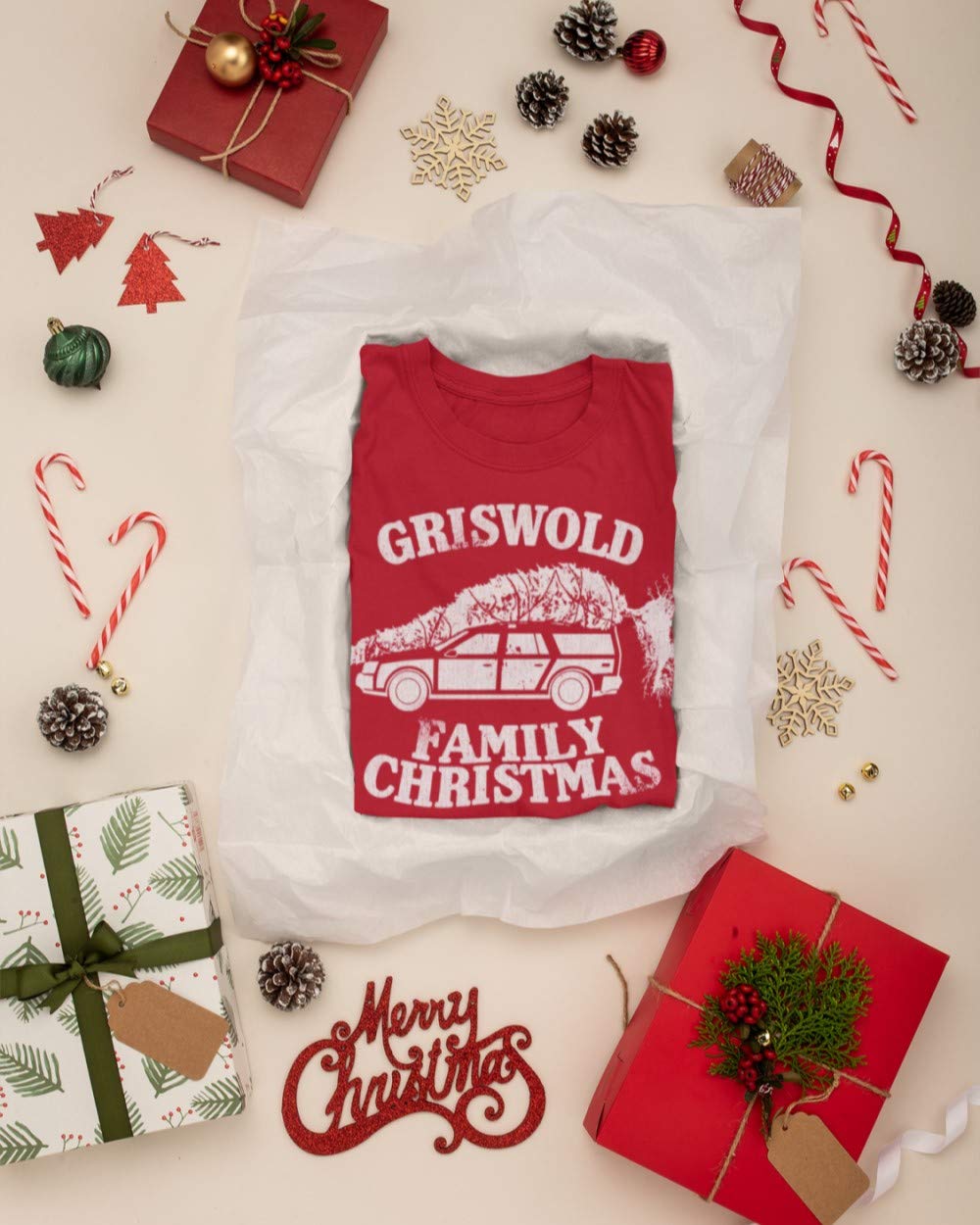 Ripple Junction National Lampoon's Christmas Vacation Adult Unisex Griswold Fam Xmas Light Weight 100% Cotton Crew T-Shirt XL Red