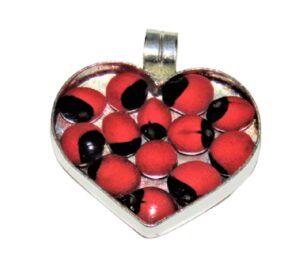 beautiful peruvian huayruro seeds heart shape pendant