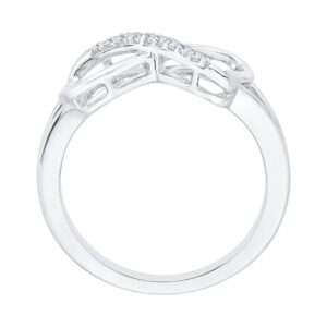 KATARINA Heart Shaped Infinity Diamond Ring in Sterling Silver (1/20 cttw, J-K, I1-I2) (Size-5.5)