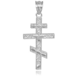 religious jewelry by fdj 925 sterling silver russian orthodox cross pendant