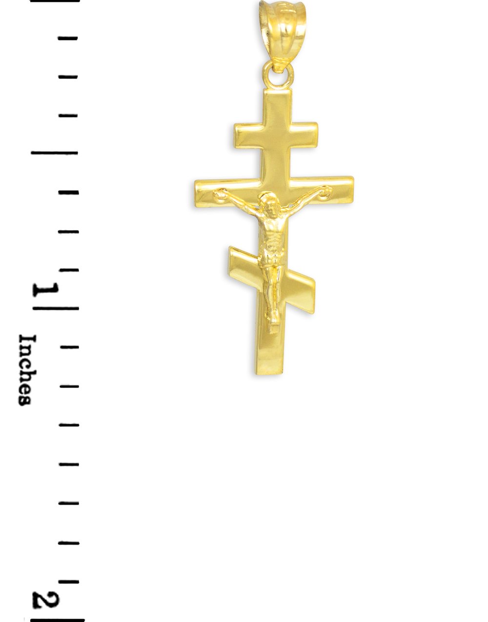 10k Yellow Gold Russian Orthodox Cross Crucifix Pendant