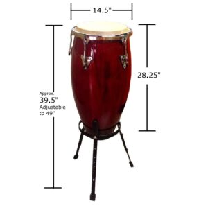 Conga Drum 11" + Stand - RED Wine -World Percussion New!