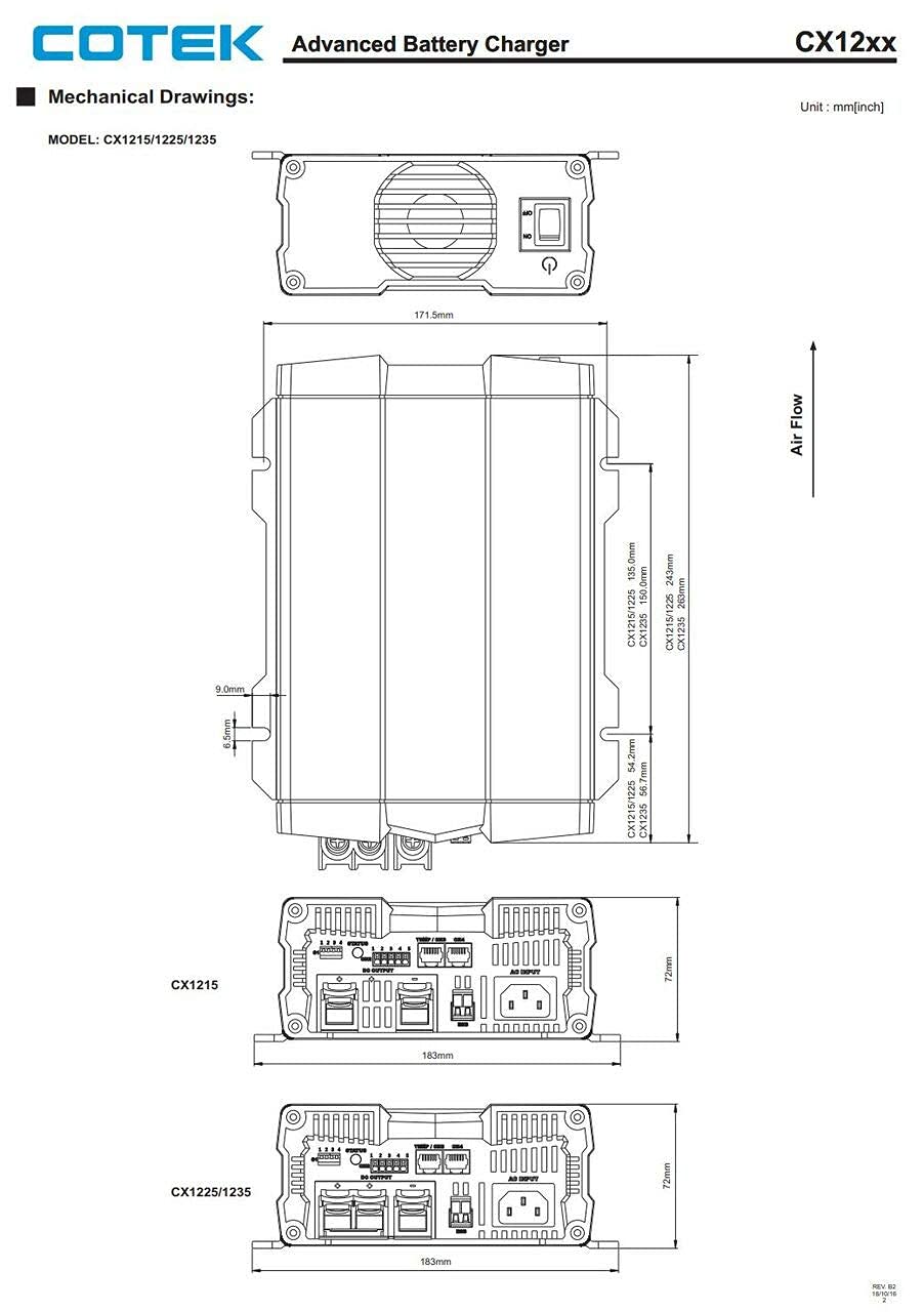 Cotek CX1280 3-Stage Advanced Battery Charger 12VDC 80A