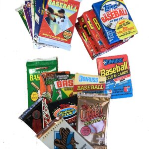 FACTORY SEALED PACK SALE! 100 OLD BASEBALL CARDS ~TOPPS ~ FLEER ~ DONRUSS ~ UPPER DECK ~ SCORE ~ STADIUM CLUB ~ O-PEE-CHEE ~ BOWMAN SEALED WAX PACKS ESTATE SALE WAREHOUSE FIND!