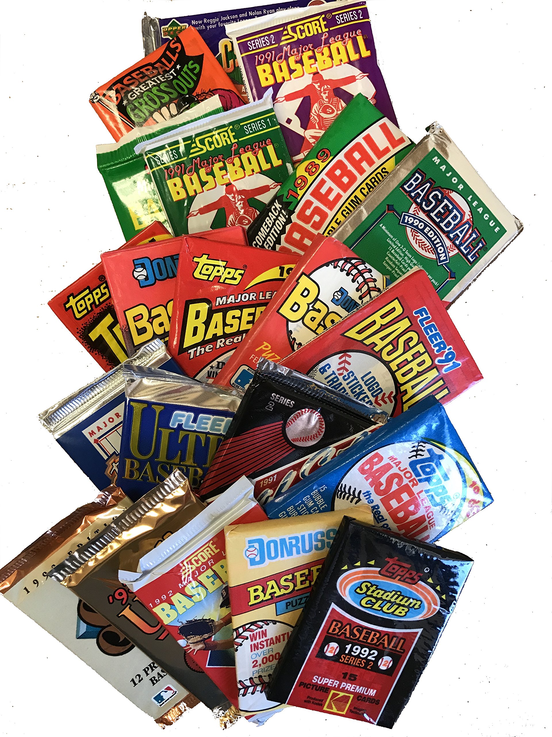 FACTORY SEALED PACK SALE! 100 OLD BASEBALL CARDS ~TOPPS ~ FLEER ~ DONRUSS ~ UPPER DECK ~ SCORE ~ STADIUM CLUB ~ O-PEE-CHEE ~ BOWMAN SEALED WAX PACKS ESTATE SALE WAREHOUSE FIND!