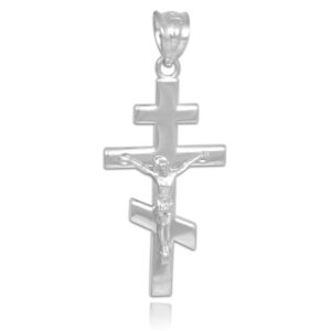 religious jewelry sterling silver russian orthodox crucifix pendant