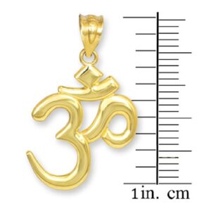 Solid 10k Gold Hindu Meditation Charm Yoga Om (Aum) Pendant