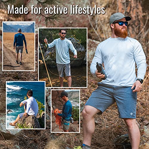 Vapor Apparel Men's Outdoor UPF 50+ Long Sleeve T-Shirt, UV Sun Protection for Fishing, Running, Hiking, XL, White