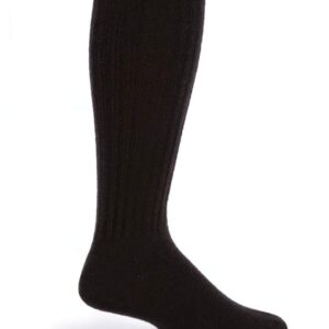 WARRIOR ALPACA SOCKS - Ribbed Casual Everyday Alpaca Wool Crew Socks For Men And Women (Black Medium)