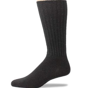 WARRIOR ALPACA SOCKS - Ribbed Casual Everyday Alpaca Wool Crew Socks For Men And Women (Black Medium)