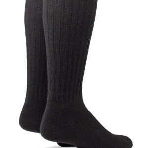 WARRIOR ALPACA SOCKS - Ribbed Casual Everyday Alpaca Wool Crew Socks For Men And Women (Black Medium)