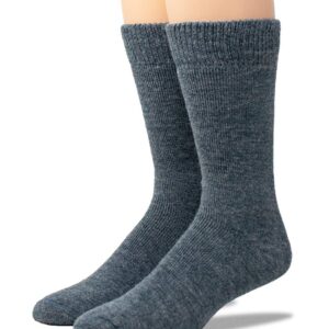 WARRIOR ALPACA SOCKS - Outdoor Alpaca Wool Socks, Terry Lined with Comfort Band Opening For Men And Women(Medium, Denim)