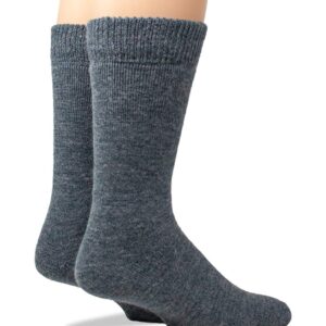 WARRIOR ALPACA SOCKS - Outdoor Alpaca Wool Socks, Terry Lined with Comfort Band Opening For Men And Women(Medium, Denim)