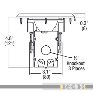 RACO 6239BK Floor Kit with Recessed Duplex 15A TR Device and Adjustable Steel Box, 1-Gang, Black