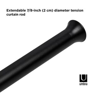 Umbra Chroma Tension Rod – Adjustable Tension Curtain Rod for Curtains and Sheer Curtains, 54 to 90 Inches, Black