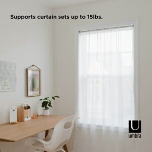 Umbra Chroma Tension Rod – Adjustable Tension Curtain Rod for Curtains and Sheer Curtains, 54 to 90 Inches, Black