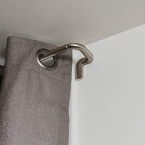 Umbra Twilight Curtain Rod Set – Wrap Around Design Ideal for Blackout or Room Darkening Panels, 28 to 48 Inches, Nickel