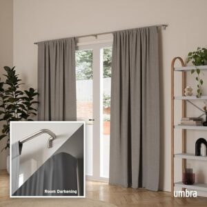 Umbra Twilight Curtain Rod Set – Wrap Around Design Ideal for Blackout or Room Darkening Panels, 28 to 48 Inches, Nickel