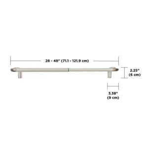 Umbra Twilight Curtain Rod Set – Wrap Around Design Ideal for Blackout or Room Darkening Panels, 28 to 48 Inches, Nickel