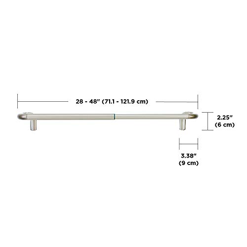 Umbra Twilight Curtain Rod Set – Wrap Around Design Ideal for Blackout or Room Darkening Panels, 28 to 48 Inches, Nickel