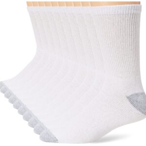 Hanes mens Crew Socks, 12Pack athletic socks, White, size 6-12 US