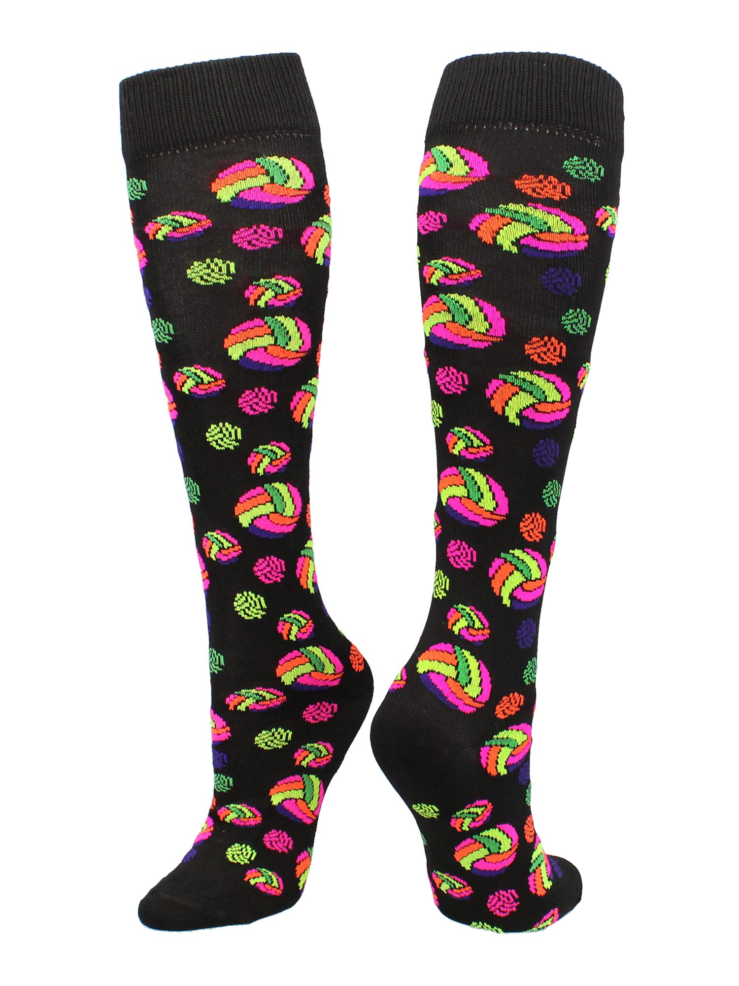 TCK Krazisox Neon Volleyball Logo Socks (Multi, Medium)