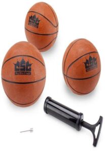 crown sporting goods mini basketball with needle and inflation pump (set of 3), 5-inch