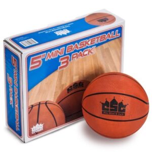 Crown Sporting Goods Mini Basketball with Needle and Inflation Pump (Set of 3), 5-Inch