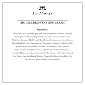 Le Mieux Bio Cell Rejuvenating Cream - Triple Peptide Facial Moisturizer with Hyaluronic Acid, Squalane & Rose Hip, Night & Day Cream for Face & Neck, No Parabens or Sulfates (1.75 oz / 52 ml)