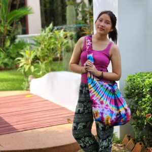 BenThai Products BTP! Tie Dye Sling Crossbody Shoulder Bag Purse Hippie Bohemian Fishbone VA3 Multicoloured