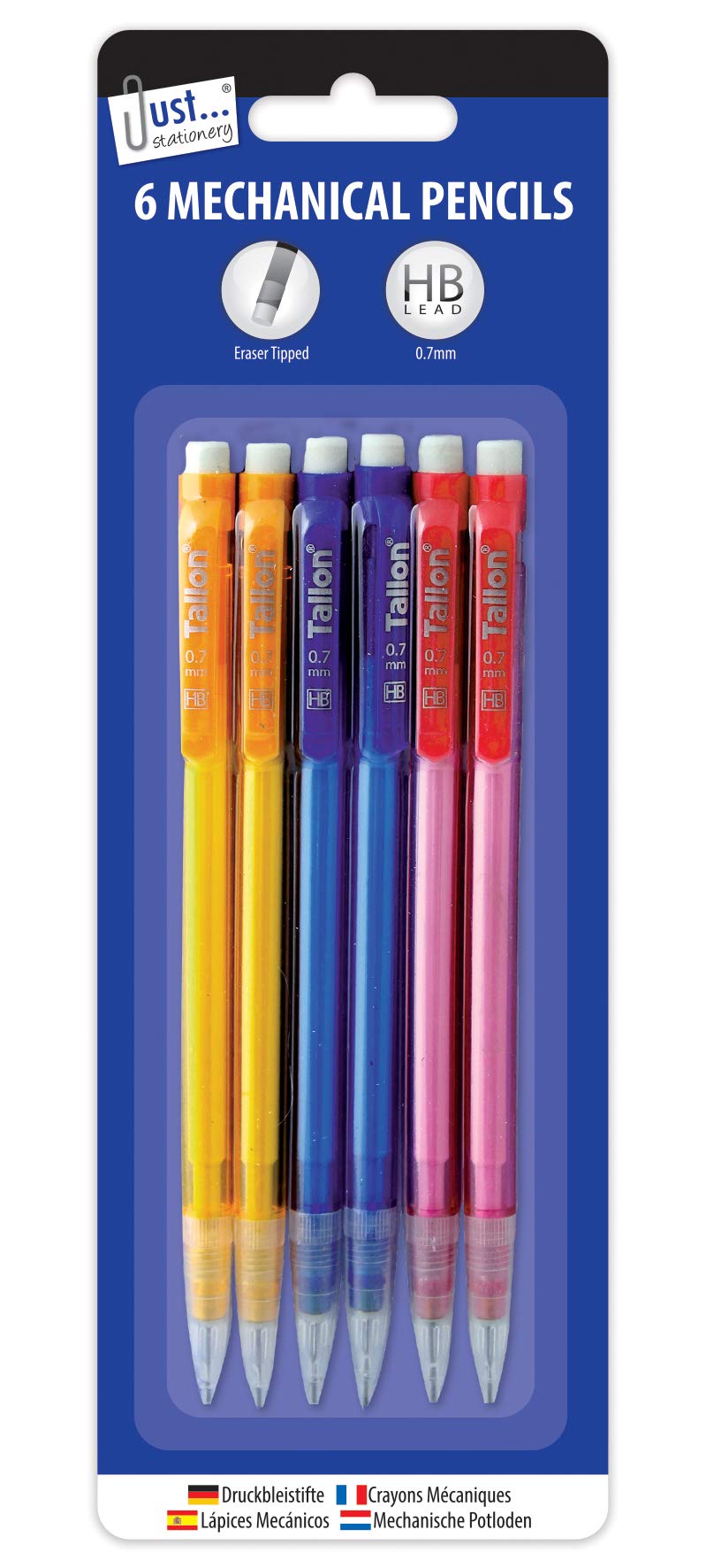 Just stationery Mechanical Pencil with Eraser (Pack of 6)