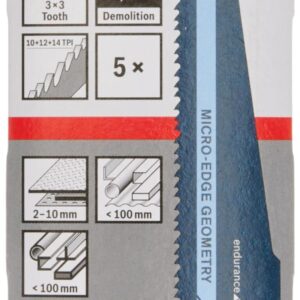 Bosch 2608658009 Saber Saw Blade S925 Hbf 5 Pcs