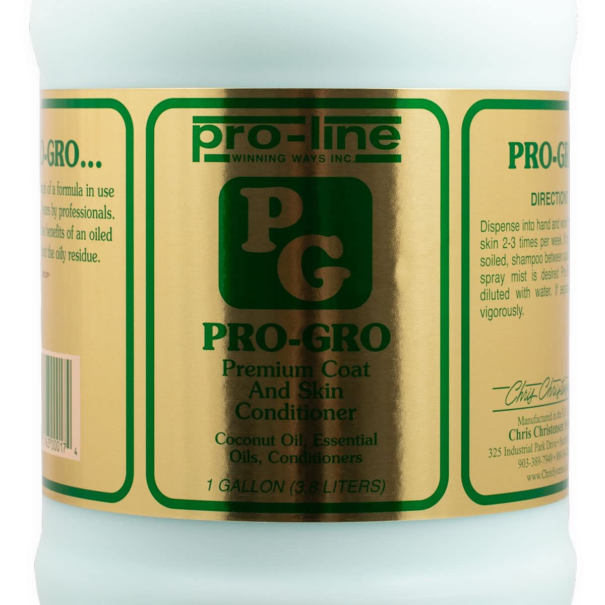 Chris Christensen ProLine Pro-Gro Premium Conditioner, Groom Like a Professional, Deeply Moisturizes, Gallon