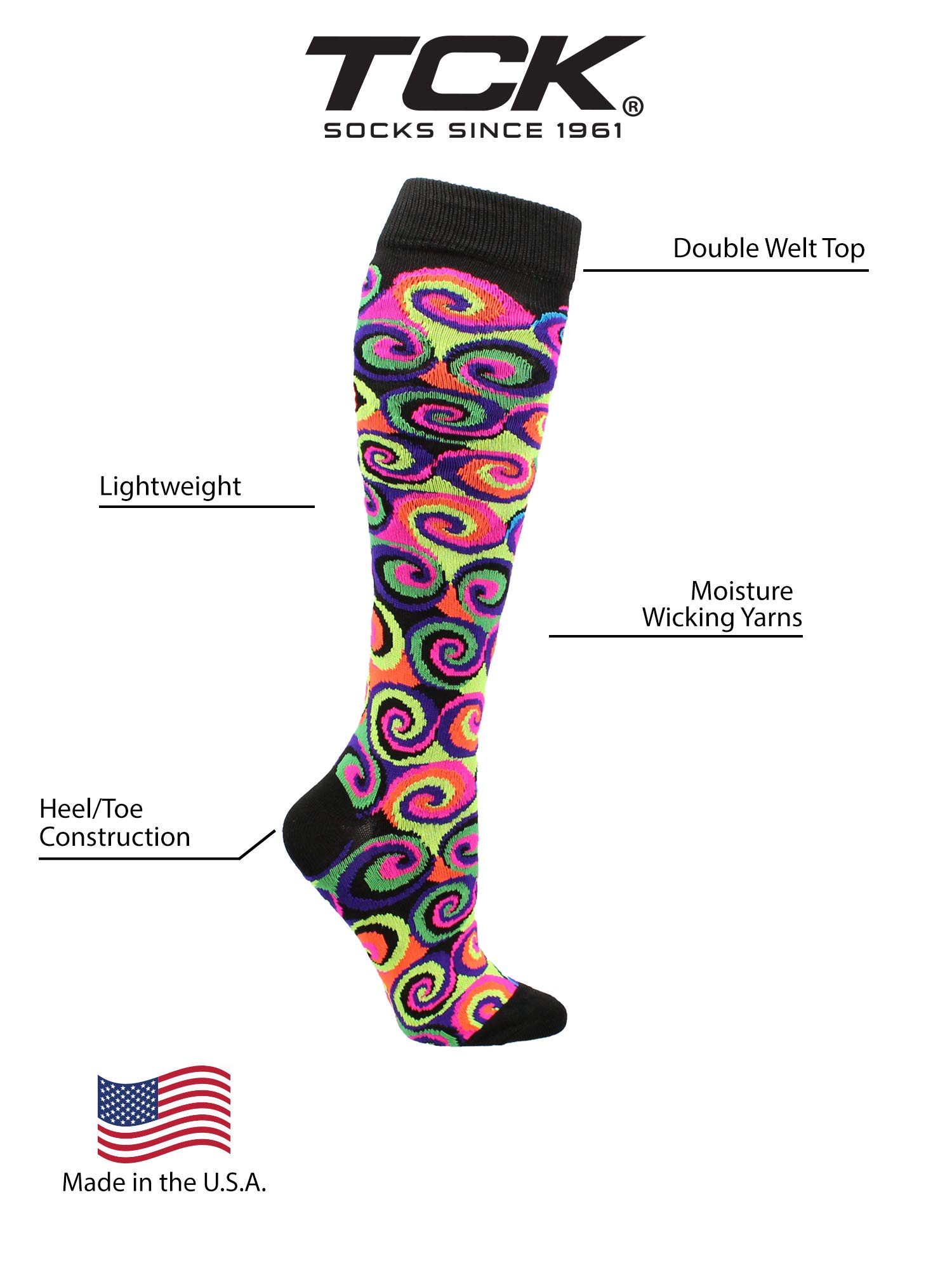 TCK Neon Swirls (Multi, Medium)