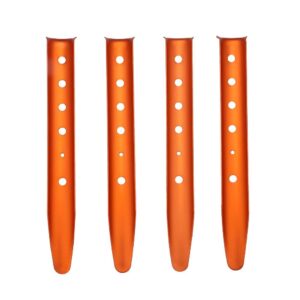 bluecell 4pcs orange color aluminum tent stakes for camping in snow and sand tent boating hiking backpacking picnic shelter shade canopy outdoor activity