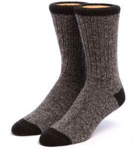 warrior alpaca socks - unisex base camp alpaca wool hiking socks for men & women - black/cinder x-large