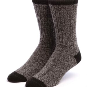 WARRIOR ALPACA SOCKS - Unisex Base Camp Alpaca Wool Hiking Socks for Men & Women - Black/Cinder X-Large