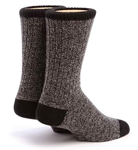 WARRIOR ALPACA SOCKS - Unisex Base Camp Alpaca Wool Hiking Socks for Men & Women - Black/Cinder X-Large