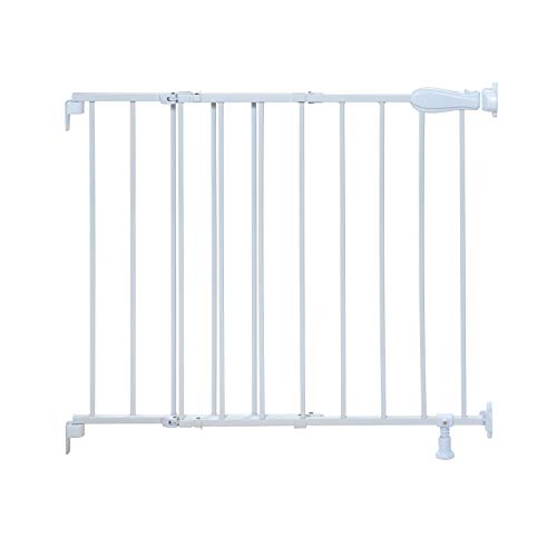 Summer Infant Top of Stairs Simple to Secure Metal Baby Gate, White Metal Finish – 30” Tall, Fits Openings up to 29” to 42” Wide, Baby and Pet Gate for Doorways and Stairways