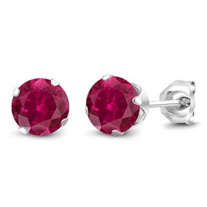 Gem Stone King 925 Sterling Silver Round 6MM Gemstone Birthstone Stud Earrings For Women