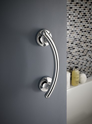 Delta Faucet DF705PC Wall Mounted 9" Curved Bathroom Safety Assist Bar in Polished Chrome